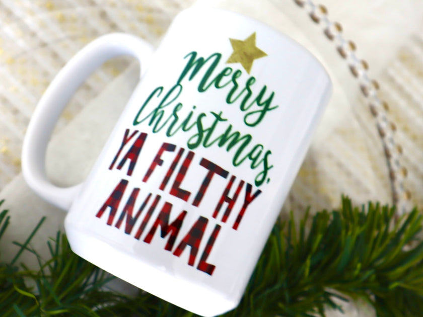 Merry Christmas Ya Filthy Animal Coffee Mugs - Red or Green – Gia Roma